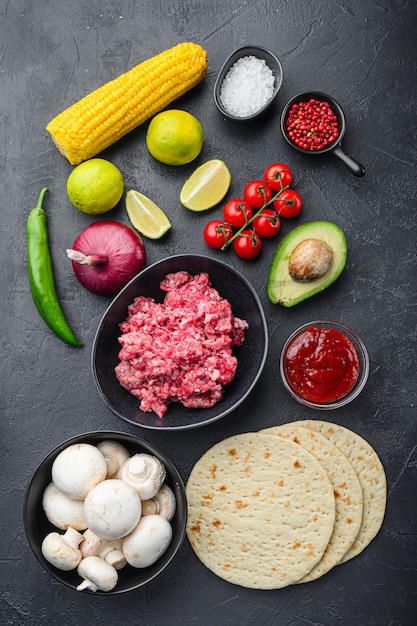 Traditional mexican tortilla with a mix of ingredients