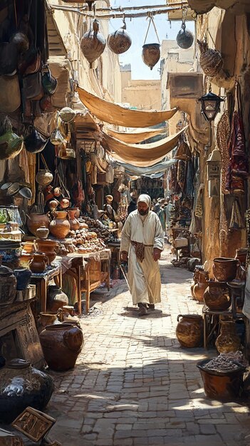 Traditional Moroccan Market in Fez