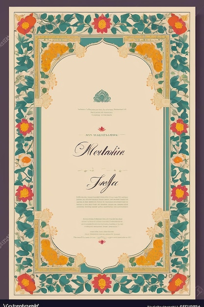 Photo traditional mughal wedding invitation frame