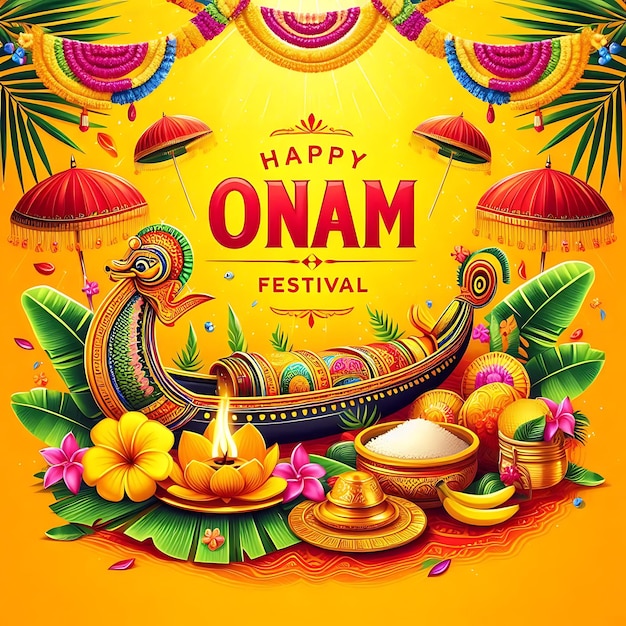 Traditional Onam Festival Kerala Background Design