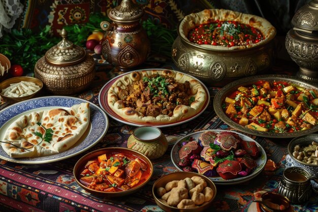 Photo traditional oriental uzbek food dish