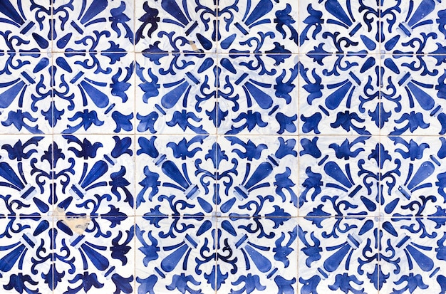 Traditional ornate portuguese decorative tiles azulejos