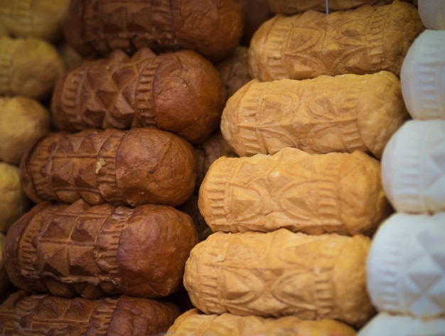 Traditional polish smoked cheese oscypek