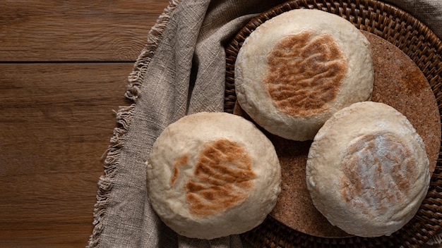 Traditional Portuguese bread Bolo Do Caco