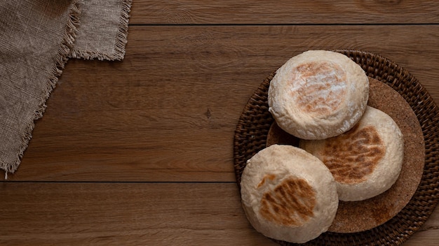 Traditional Portuguese bread Bolo Do Caco