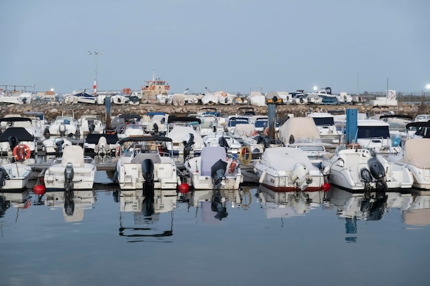 Traditional Portuguese wooden fishing and recreational boats