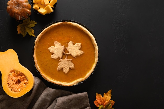 Traditional Pumpkin Pie decorated cookies for Thanksgiving Day