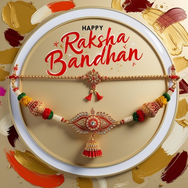 Photo traditional raksha bandhan greeting card design