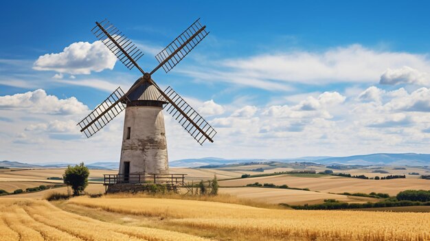 Traditional romanian windmill used by the romanians