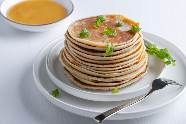 Traditional Russian pancakes Maslenitsa week Pancake week