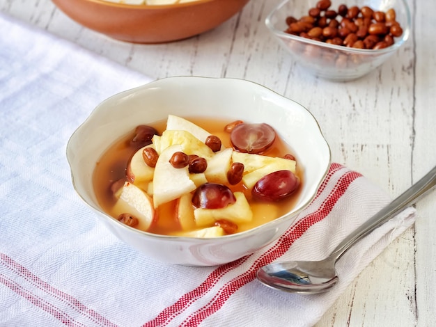 Traditional salad in Indonesia Asinan Buah or Asinan Bogor