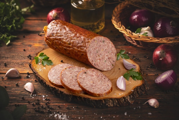 Traditional smoked salami