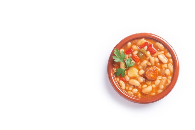 Traditional Spanish white bean stew