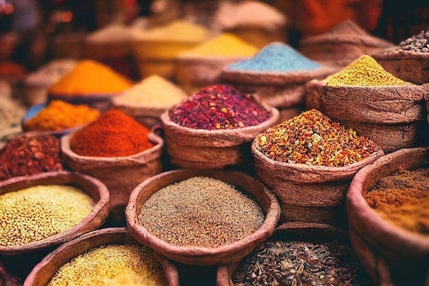 Traditional spices in local bazaar