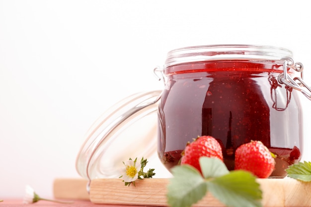 Traditional strawberry jam made at home with a prescription.