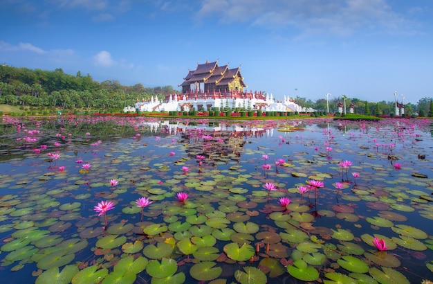 Traditional thai architecture in the Lanna style