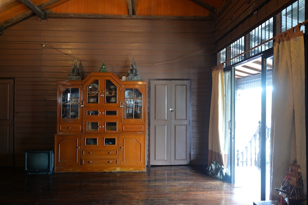 Traditional Thai style wooden living room