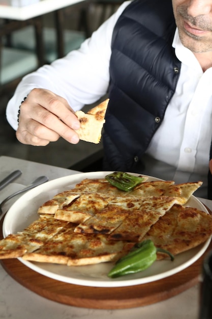 Traditional turkish baked dish pide. Turkish pizza pide, Middle eastern appetizers. Turkish cuisine.