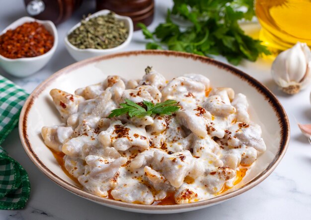 Traditional Turkish cuisine Turkish ravioli Turkish name Manti ucgen manti