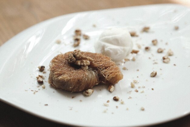 Traditional turkish dessert baklava with cashew walnuts Homemade baklava with nuts and honey