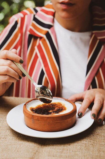 traditional Turkish dessert milk pudding with rice