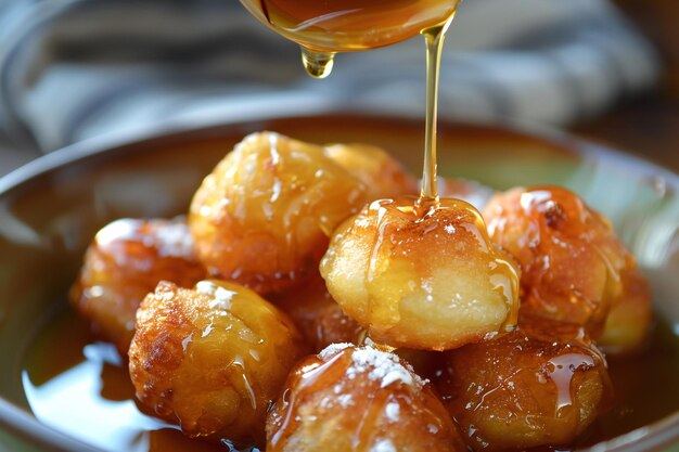 Traditional Turkish Honey Drizzled Dessert with Walnut Topping A Sweet and Syrupy Cultural Delight