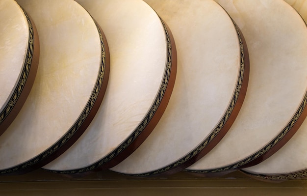 Traditional Turkish tambourine or drums as music instrrument