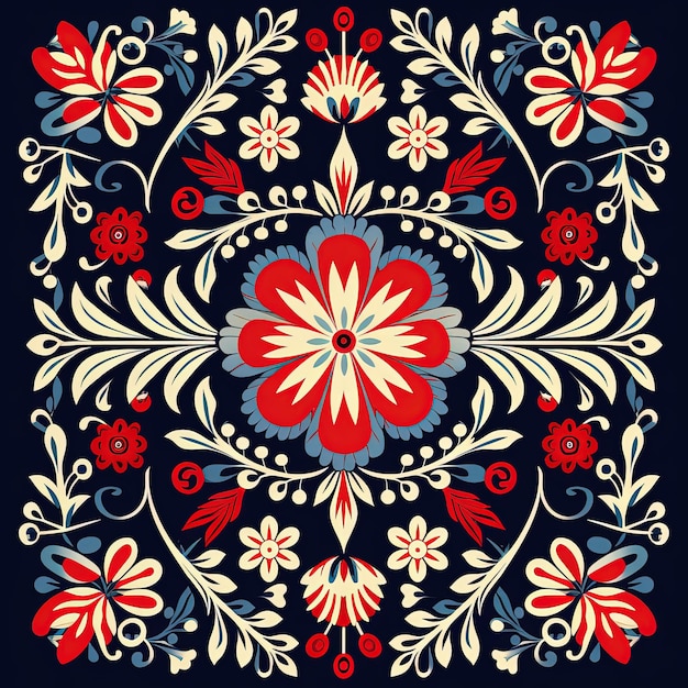 Photo traditional ukrainian floral pattern for artistic design and decoration