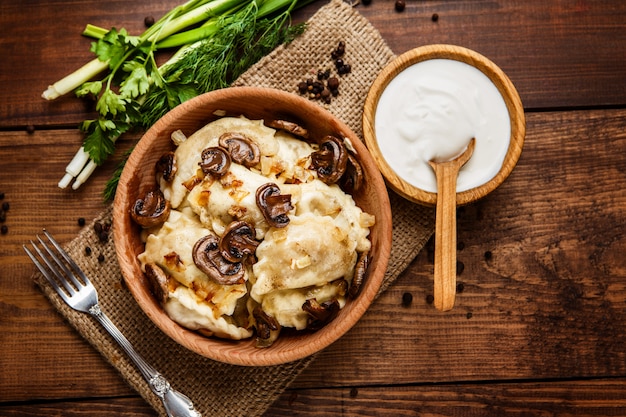 Traditional ukrainian food - dumplings varenik