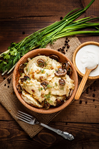 Traditional ukrainian food - dumplings varenik