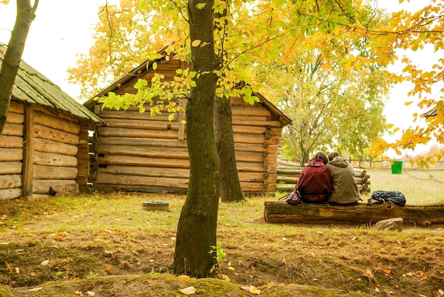 Traditional ukrainian rural cottage with a straw roof