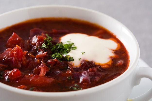 Traditional Ukrainian Russian borsch