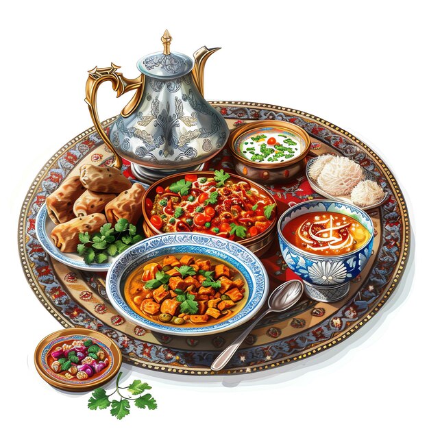 Photo traditional uzbek oriental cuisine islamic arabic food