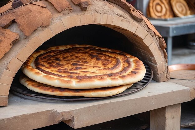 Photo traditional uzbek tandoor bread at market