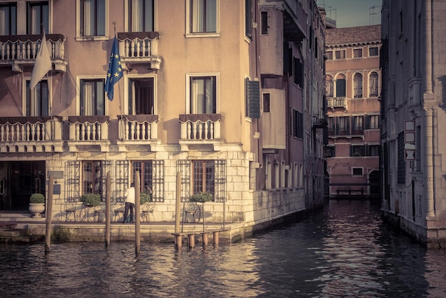 Traditional view of streets in Venice Italy