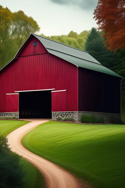 Traditional Vintage Red Farm barn