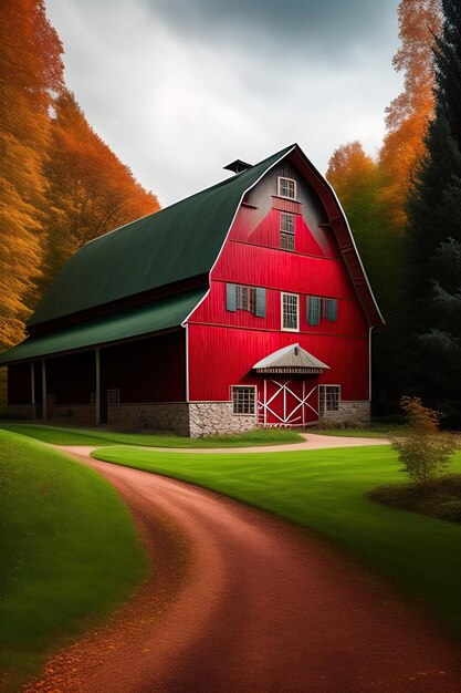 Traditional Vintage Red Farm barn