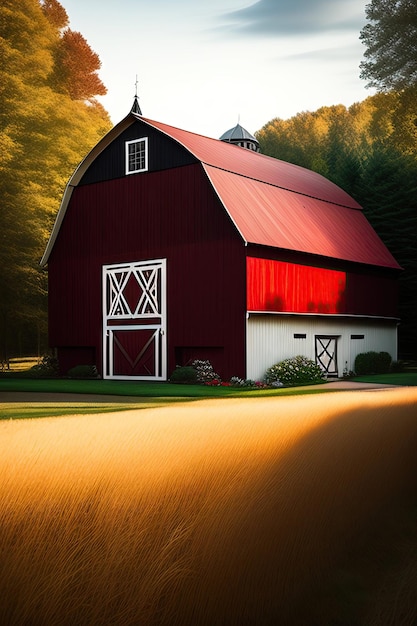 Traditional Vintage Red Farm barn