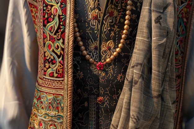 Traditional wedding attire of an Afghani groom