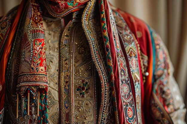 Traditional wedding attire of an Afghani groom