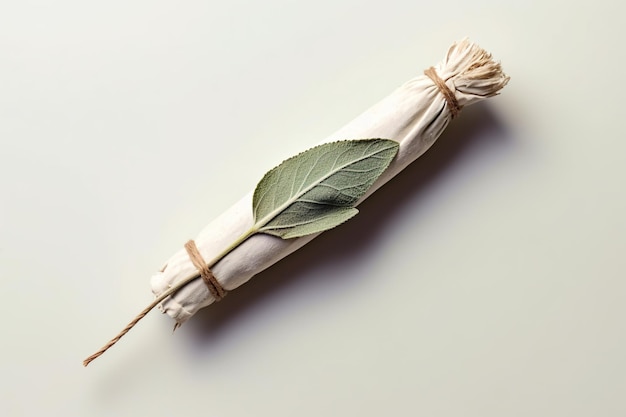 Traditional white sage smudge stick for meditation