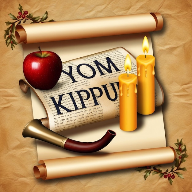 Photo traditional yom kippur reflecting on jewish heritage