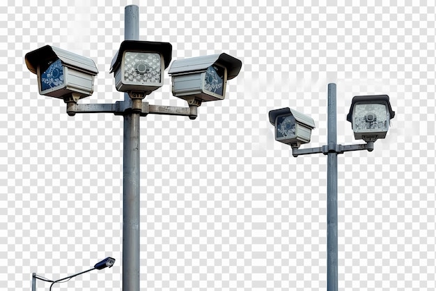 Traffic Cameras Isolated In Transparent Background