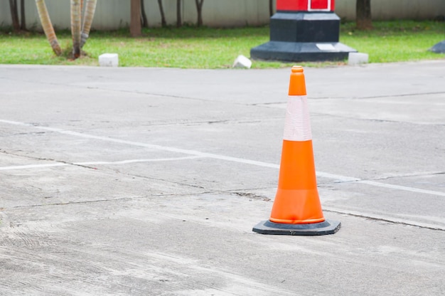 Traffic cone on the road