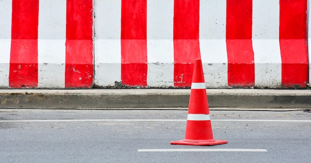 Traffic cone on the road