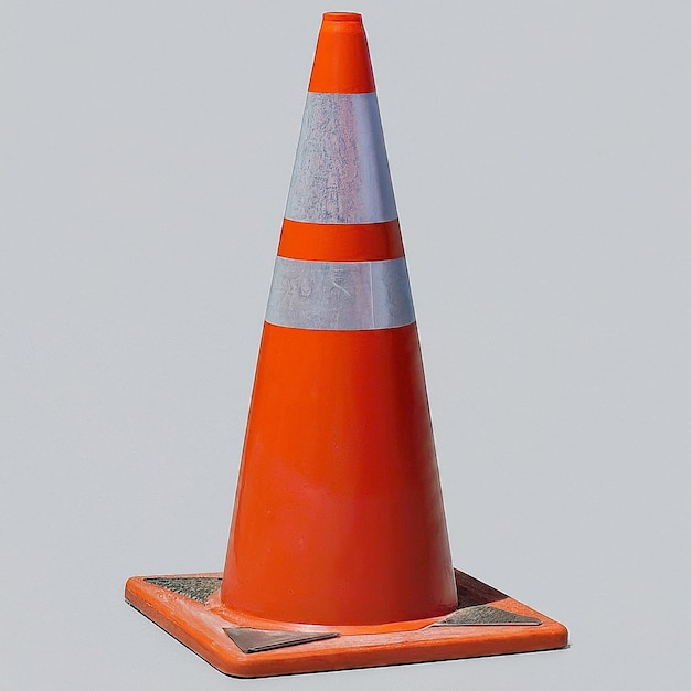 Photo a traffic cone with a white stripe on the bottom