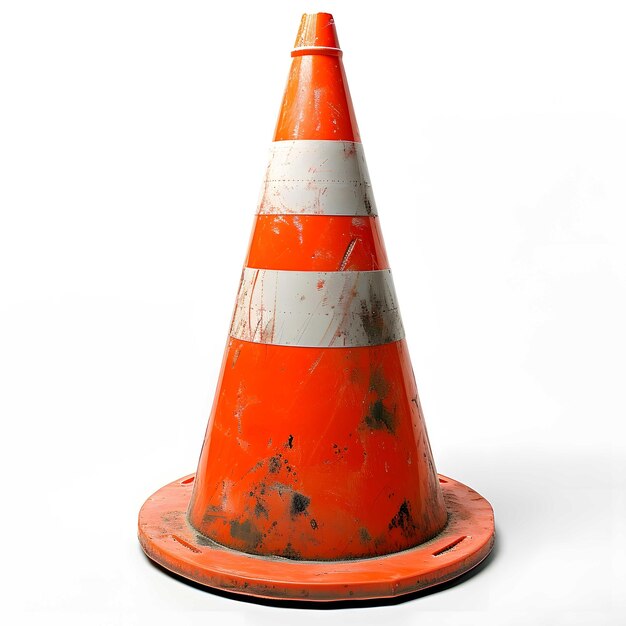 Traffic cones on isolated background