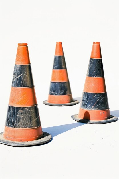 Photo traffic cones on white surface