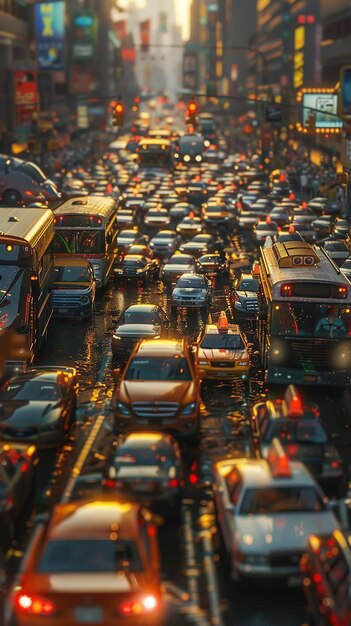 Photo traffic jam in high detail and photorealistic quality