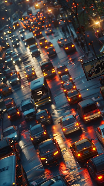 Photo traffic jam in high detail and photorealistic quality